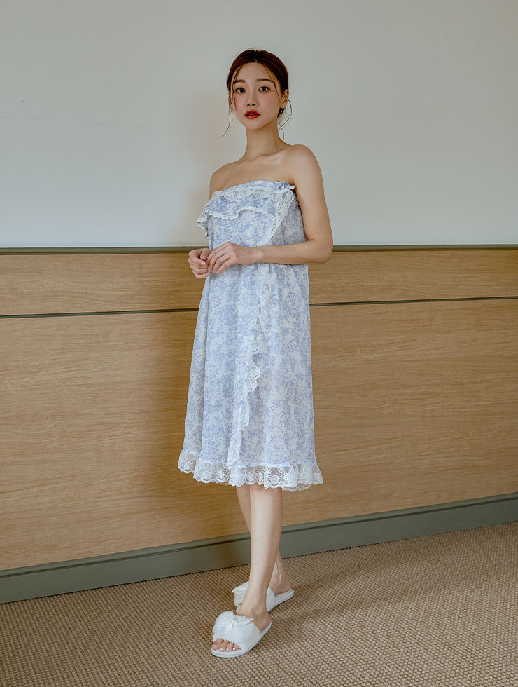 [Blue is sold out]Women&#039;s Rose Garden Yoru Chiffon Wrap Gown (2C) 22-00534